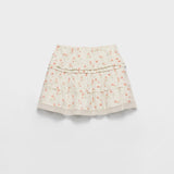 Floral print linen miniskirt