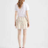 Floral print linen miniskirt