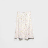 Floral print pongé skirt