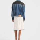 Floral print pongé skirt