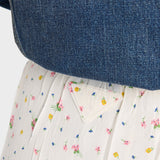 Floral print pongé skirt