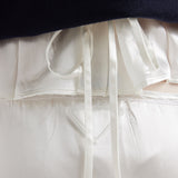 Embroidered satin skirt