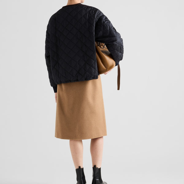 Camel-hair midi-skirt