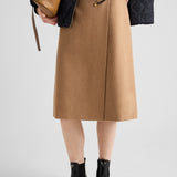 Camel-hair midi-skirt