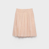 Pleated eyelet lace skirt
