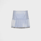 Striped poplin miniskirt