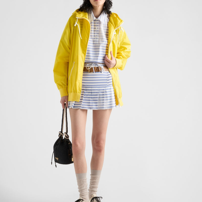 Striped poplin miniskirt