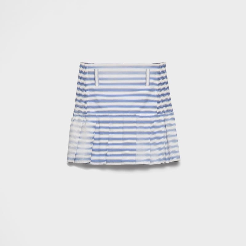 Striped poplin miniskirt