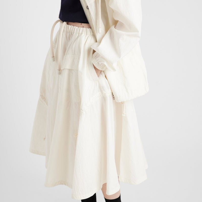 Technical pongé skirt