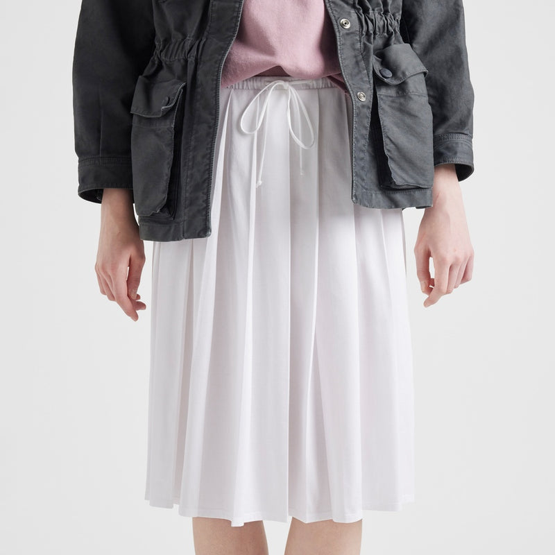 Pleated jersey skirt