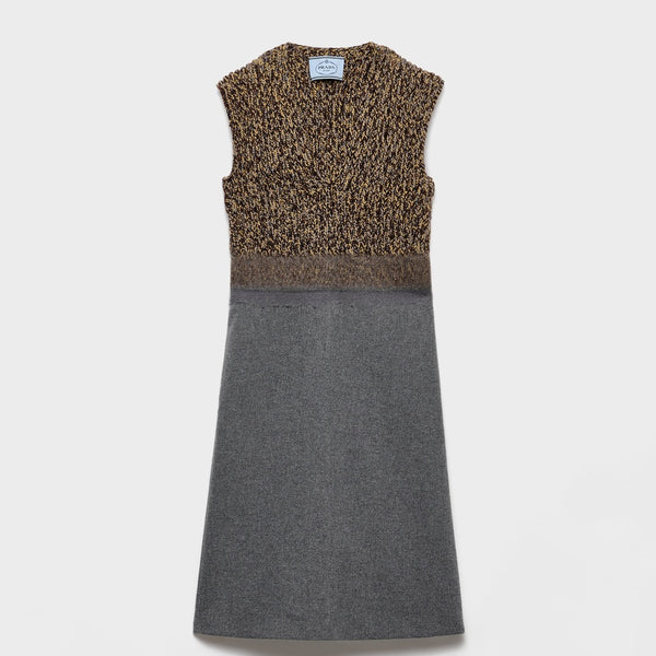 Shetland wool and cashmere V-neck dress