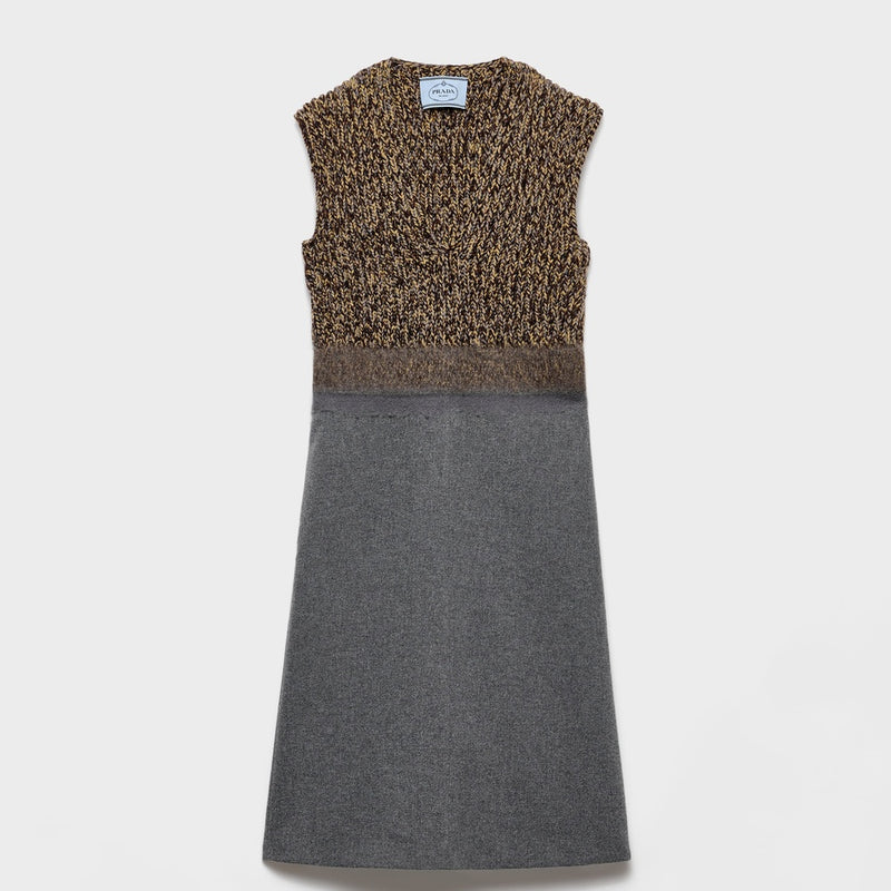 Shetland wool and cashmere V-neck dress