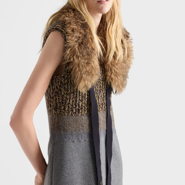 Shetland wool and cashmere V-neck dress