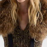 Shetland wool and cashmere V-neck dress