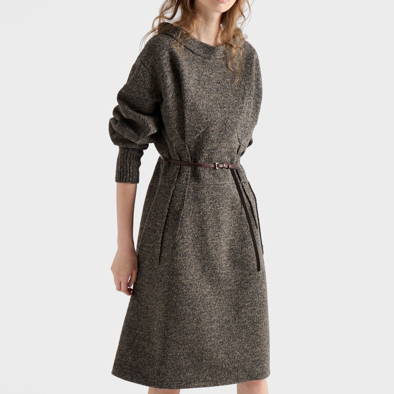Mouliné wool dress