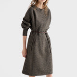 Mouliné wool dress