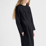 Chevron wool dress with belt