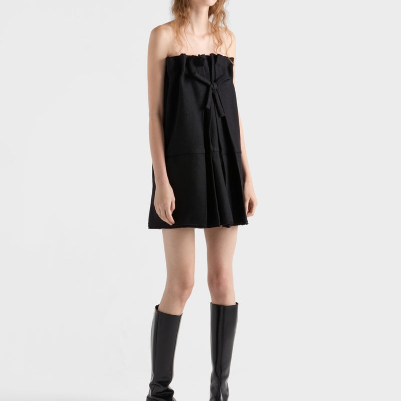 Short chevron wool dress