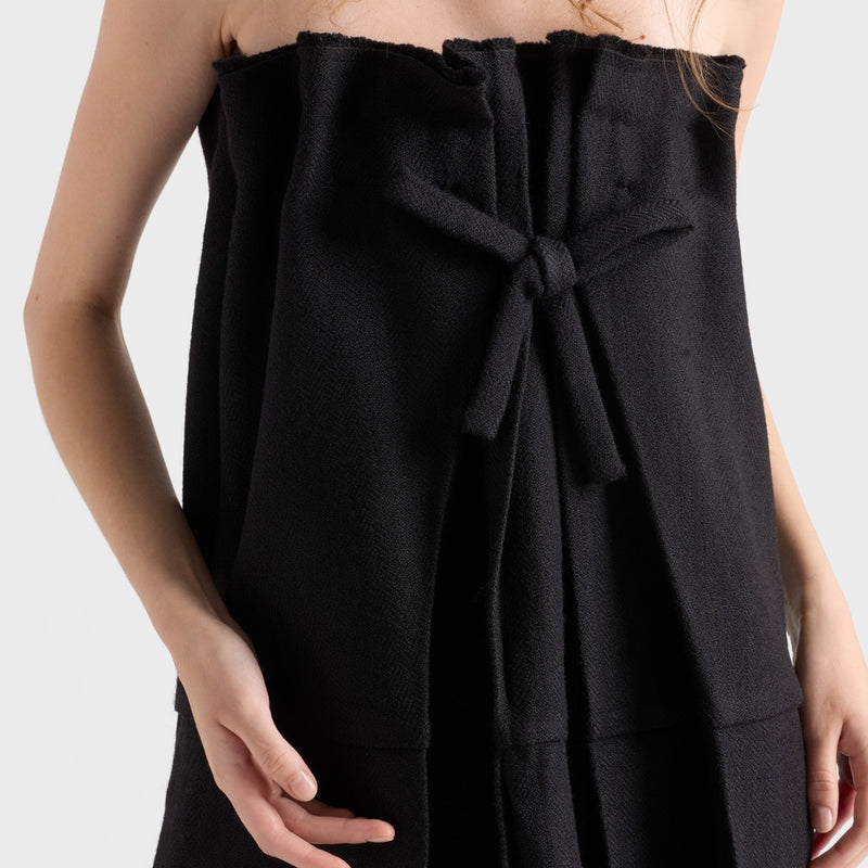 Short chevron wool dress