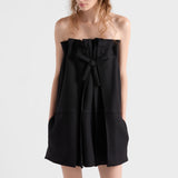 Short chevron wool dress