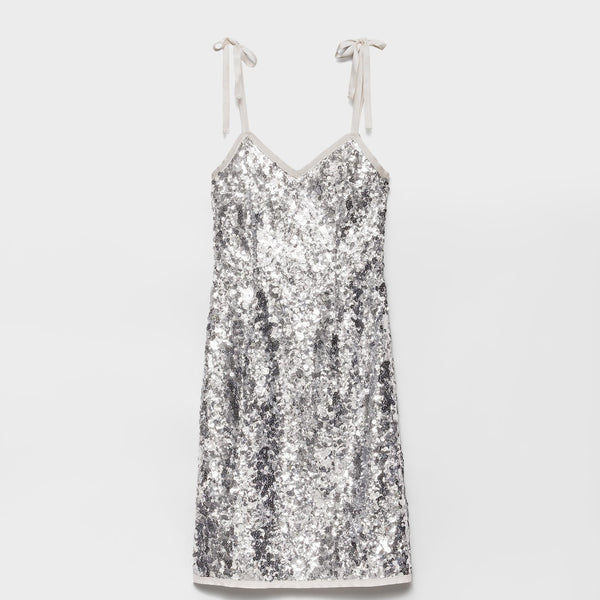 Embroidered sequin dress