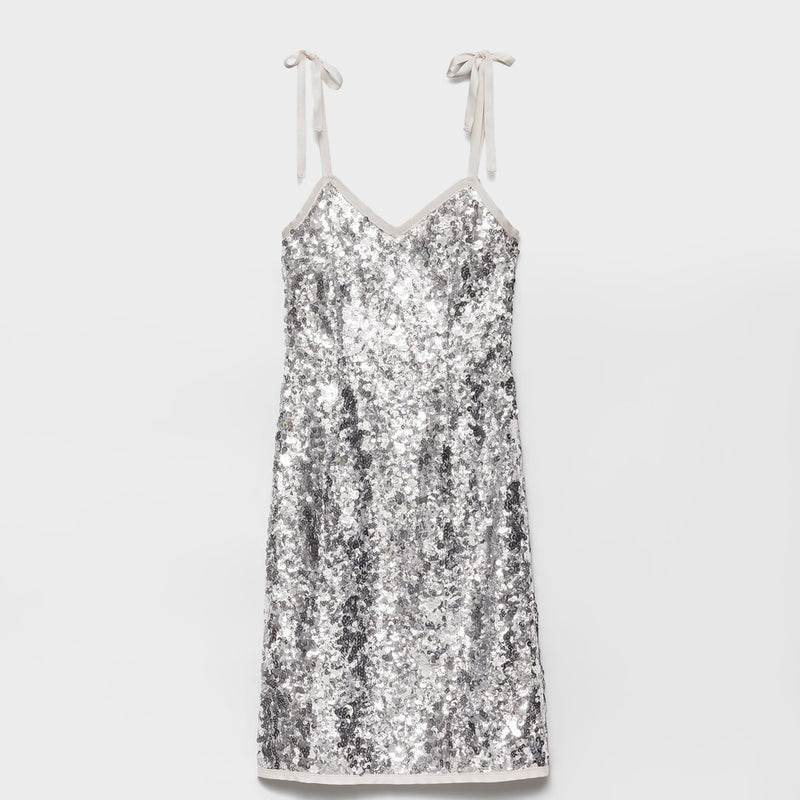 Embroidered sequin dress