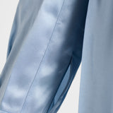 Long-sleeved satin crepe and lace dress