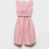 Wool knit dress with bow