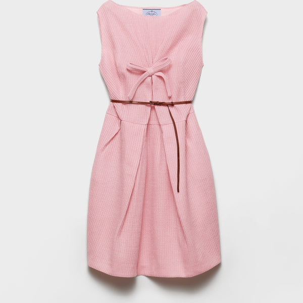 Wool knit dress with bow