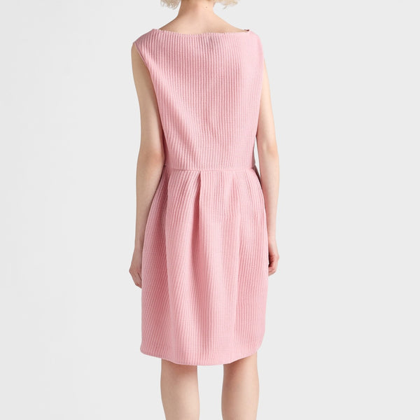 Wool knit dress with bow