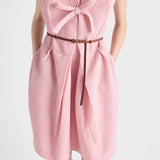 Wool knit dress with bow