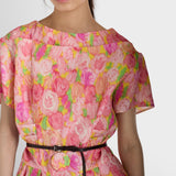 Floral print cloquet dress