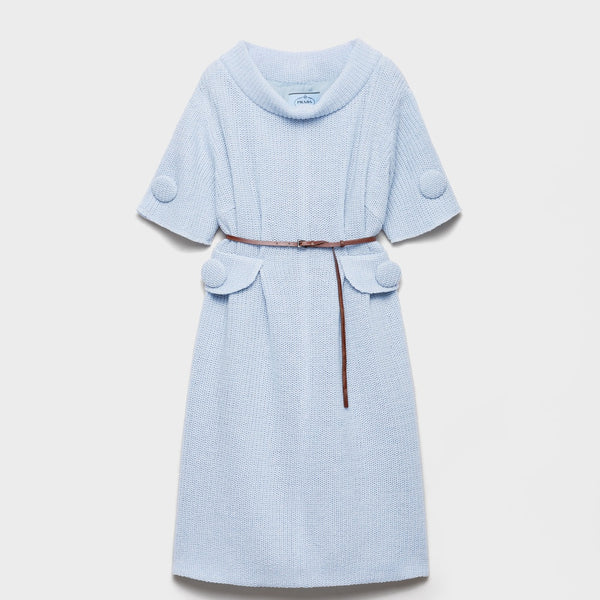 Mouliné wool knit dress
