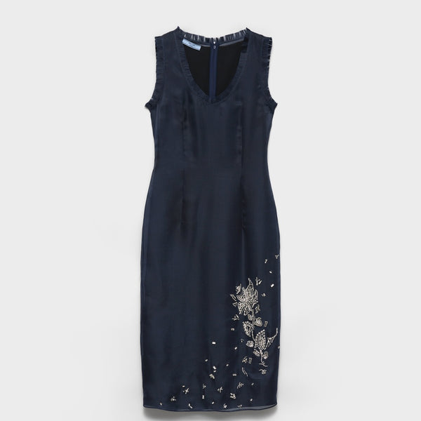 Embroidered silk organza dress