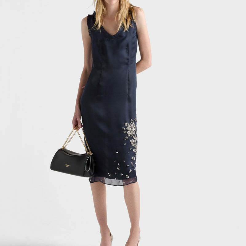 Embroidered silk organza dress