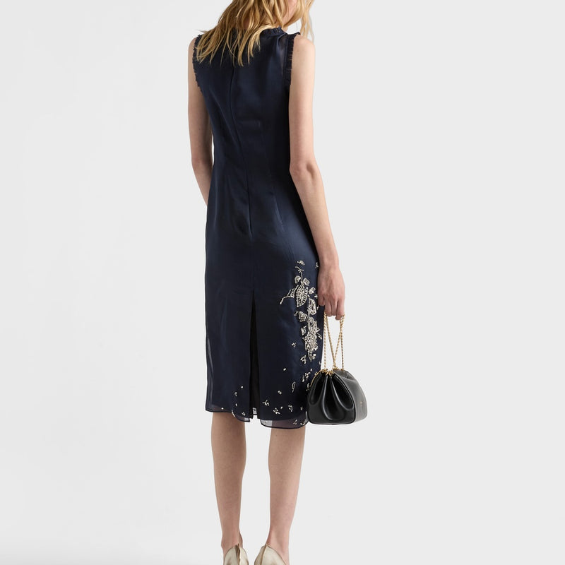 Embroidered silk organza dress
