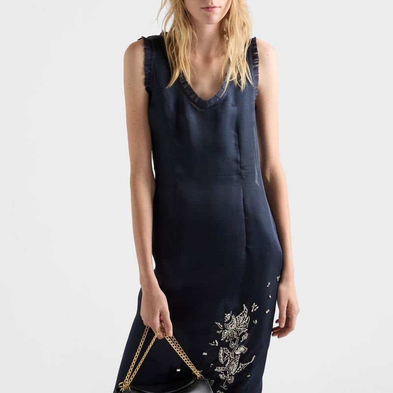 Embroidered silk organza dress