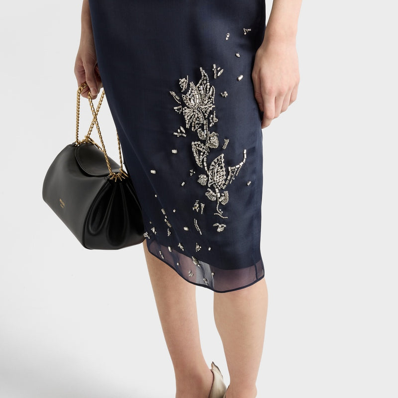 Embroidered silk organza dress