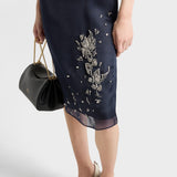 Embroidered silk organza dress