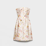 Floral print silk and wool dress