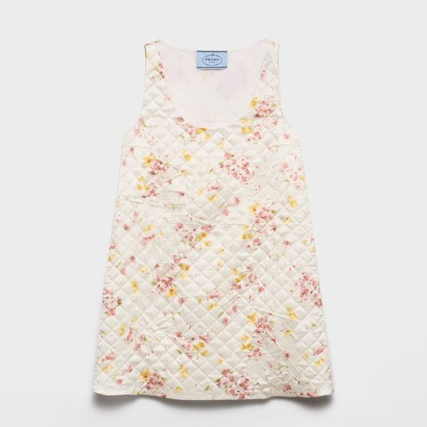 Quilted satin mini dress