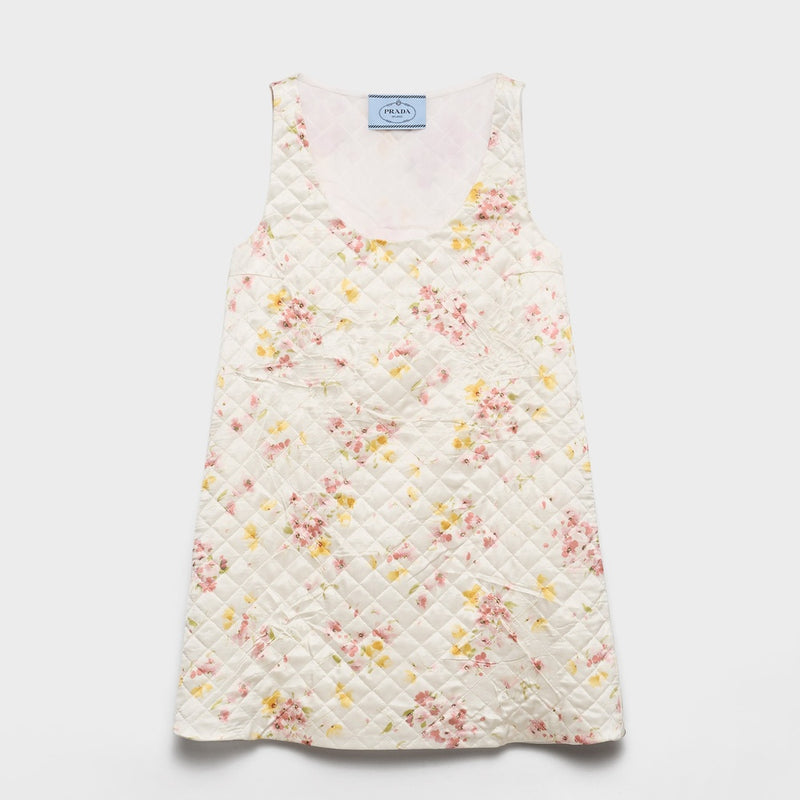 Quilted satin mini dress