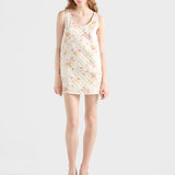 Quilted satin mini dress