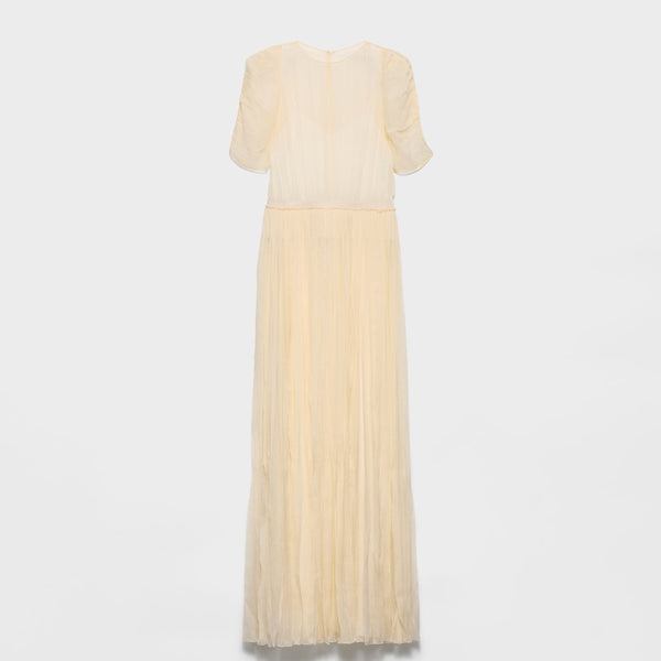 Long silk chiffon dress