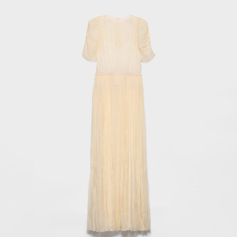 Long silk chiffon dress