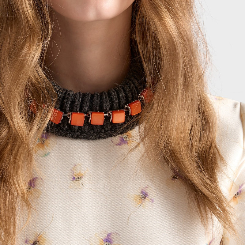 Long floral print silk and wool dress