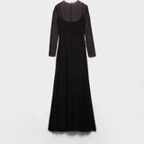 Long silk chiffon dress