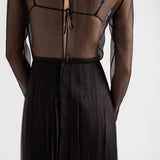 Long silk chiffon dress