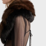 Long silk chiffon dress