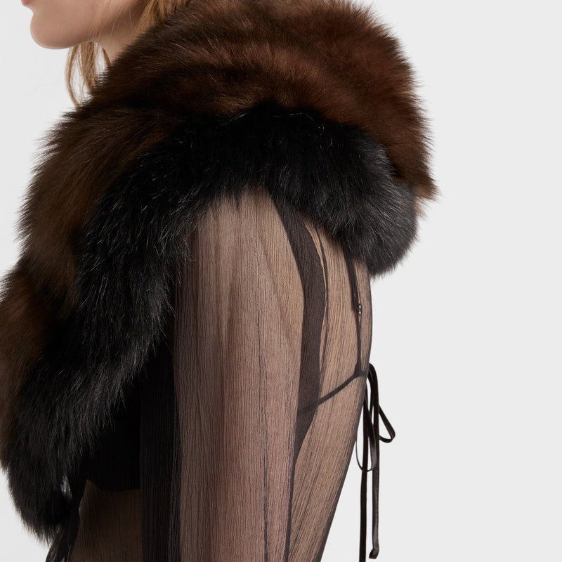 Long silk chiffon dress